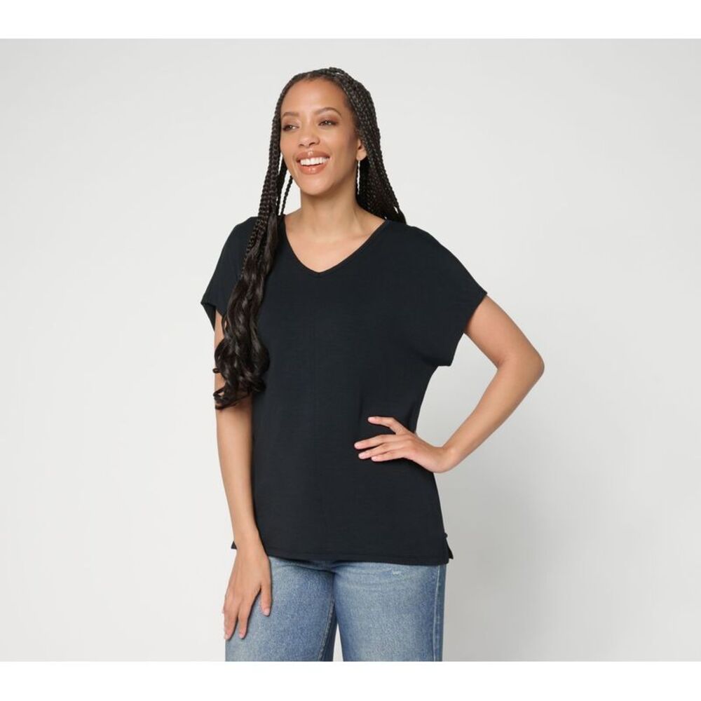 Anybody Women's Top Sz M Make Your Selection: Micro Modal Brushed Black A717694